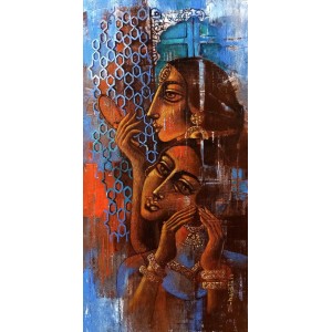 Shaista Momin, Untitled, 20 x 40 Inch, Acrylic on Canvas, Figurative Painting, AC-SHM-027
